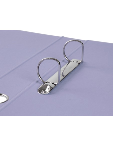 Carpeta de 2 anillas 25 mm mixtas liderpapel a4 forrado color system con ollao y tarjetero lavanda