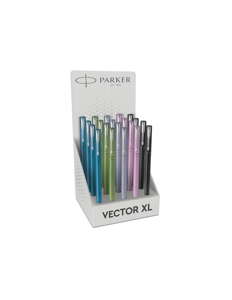 Pluma parker vector xl plumin f expositor de 20 unidades colores surtidos