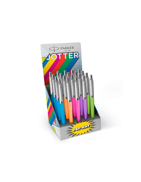 Boligrafo parker jotter originals pop art edicion especial expositor de 20 unidades colores surtidos