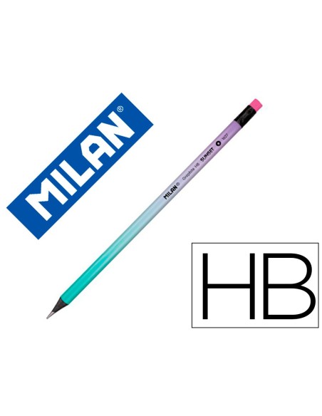 Lapices de grafito milan sunset hb madera negra...