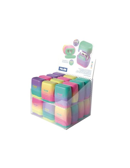 Sacapuntas milan compact sunset plastico 2 usos...