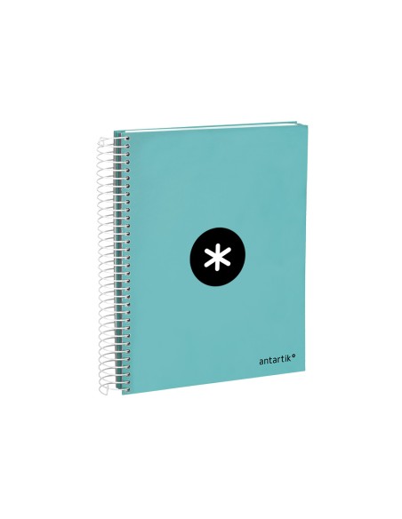 Cuaderno espiral a5 micro antartik tapa forrada120h 100 gr horizontal 5 banda6 taladros color menta