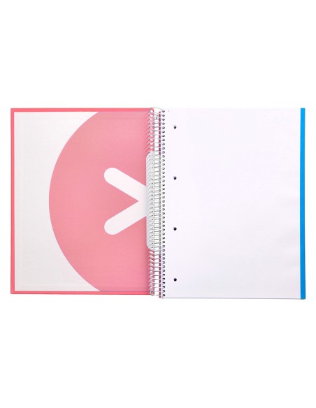 Cuaderno espiral a4 micro antartik tapa forrada 120h 90 gr liso 5 bandas 4 taladros color coral