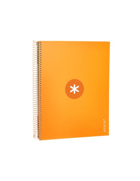 Cuaderno espiral a4 micro antartik tapa forrada 120h 90 gr horizontal 5 bandas 4 taladros color mostaza