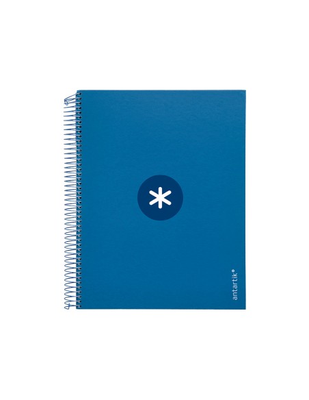 Cuaderno espiral a4 micro antartik tapa forrada 120h 90 gr cuadro 5mm 5 bandas 4 taladros color azul marino