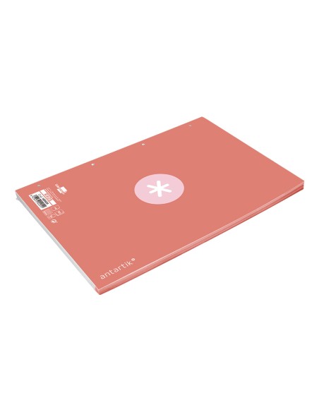 Recambio a4 antartik 80 hojas 90g/m2 cuadro 5 mm 4 taladros 1 banda marco color rosa