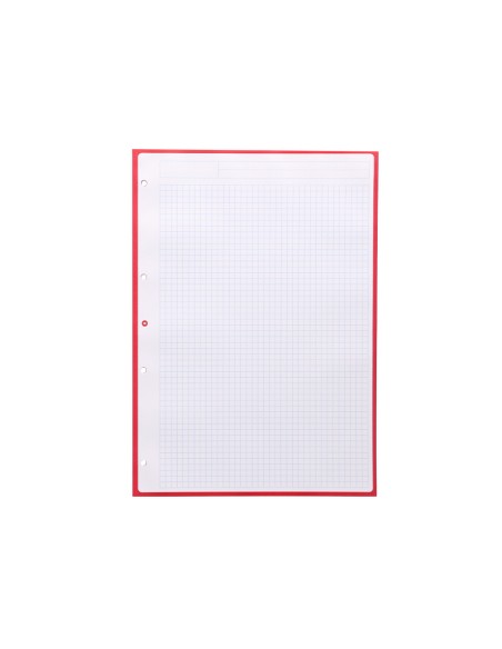 Recambio a4 antartik 80 hojas 90g/m2 cuadro 5 mm 4 taladros 1 banda marco color frambuesa