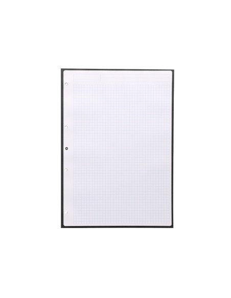 Recambio a4 antartik 80 hojas 90g/m2 cuadro 5 mm 4 taladros 1 banda marco color negro