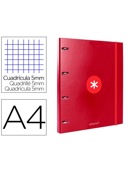 Carpeta con recambio antartik a4 cuadro 5mm...