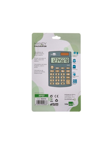 Calculadora liderpapel bolsillo xf07 8 digitos...