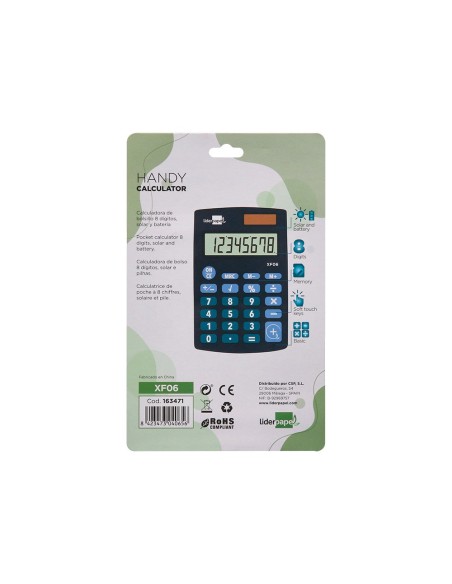 Calculadora liderpapel bolsillo xf06 8 digitos...