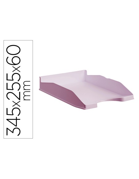Bandeja sobremesa archivo 2000 ecogreen plastico 100% reciclado apilable formatos din a4 y folio color rosa