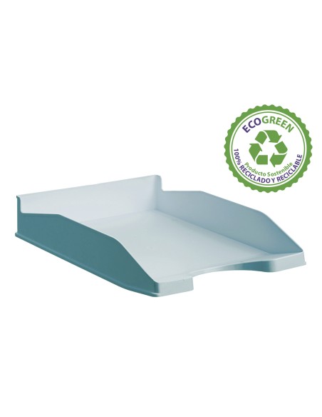 Bandeja sobremesa archivo 2000 ecogreen plastico 100% reciclado apilable formatos din a4 y folio color azul