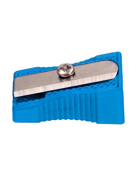 Sacapuntas liderpapel metalico cuña 1 uso color azul