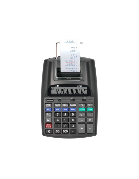 Calculadora liderpapel impresora pantalla papel 57 mm 12 digitos impresion bicolor negra 225x158x56 mm