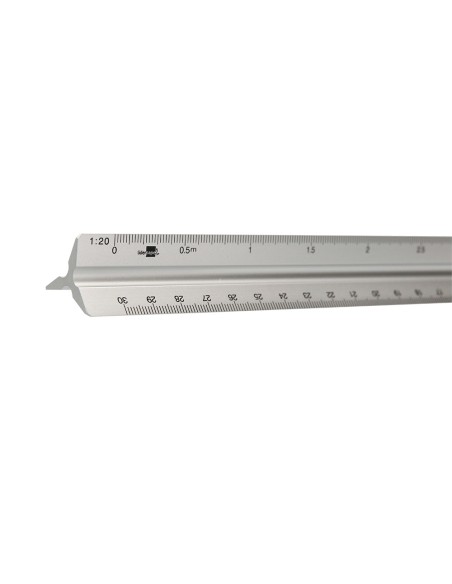 Escala liderpapel aluminio forma triangular con funda protectora longitud 30 cm 1:20 1:25/1:50/1:75/1:100/1:150