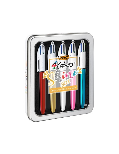 Boligrafo bic cuatro colores shine box caja...