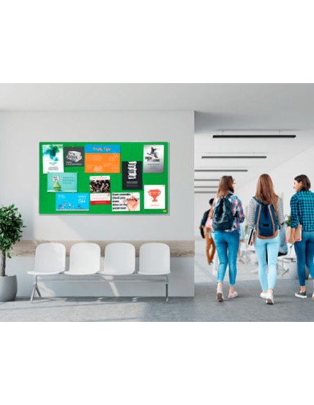 Tablero de anuncios nobo impression pro fieltro verde formato panoramico 85\" 1880x1060 mm