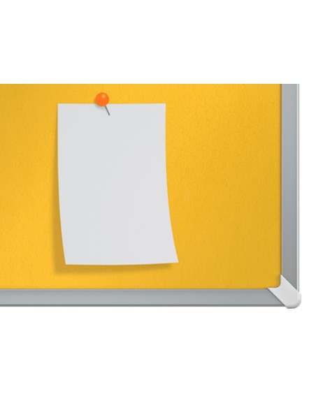 Tablero de anuncios nobo impression pro fieltro amarillo formato panoramico 55\" 1220x690 mm