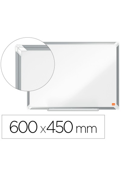 Pizarra blanca nobo premium plus acero lacado magnetica 600x450 mm