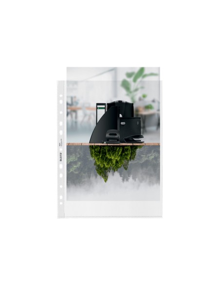 Funda multitaladro leitz din a4+ 100 mc piel de naranja con refuerzo bolsa de 25 unidades