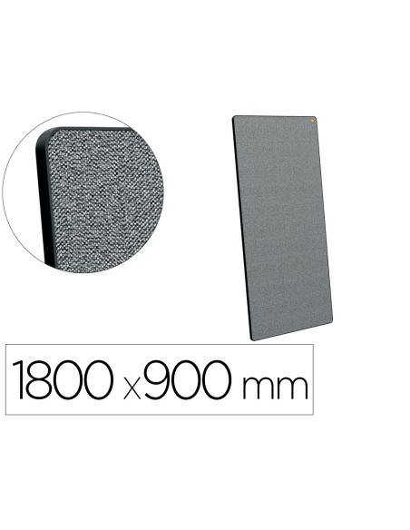 Pizarra blanca nobo move&meet con tablero de anuncios portatil marco negro doble cara magnetica 1800x900 mm