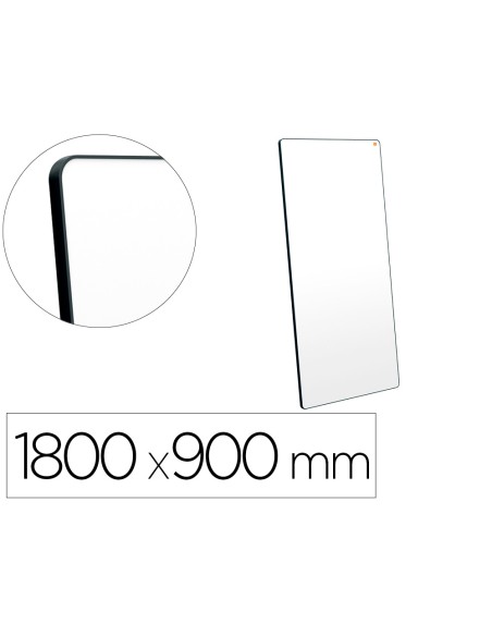 Pizarra blanca nobo move&meet extraible y portatil marco negro doble cara magnetica 1800x900 mm