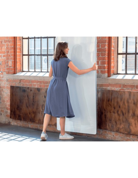 Pizarra blanca nobo move&meet extraible y portatil marco gris doble cara magnetica 1800x900 mm