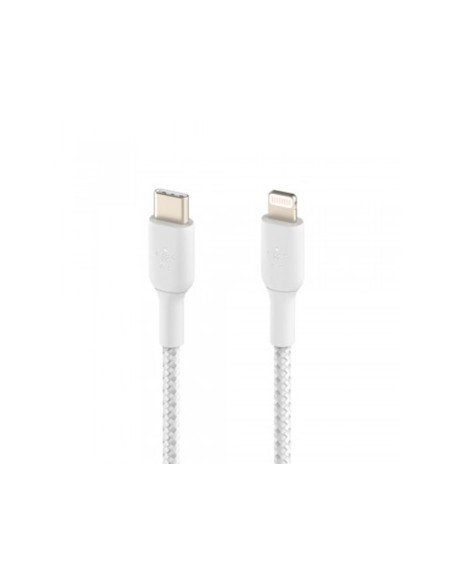 Cable trenzado belkin caa004bt1mwh usb-c a lightning boost charge largo 1 m color blanco