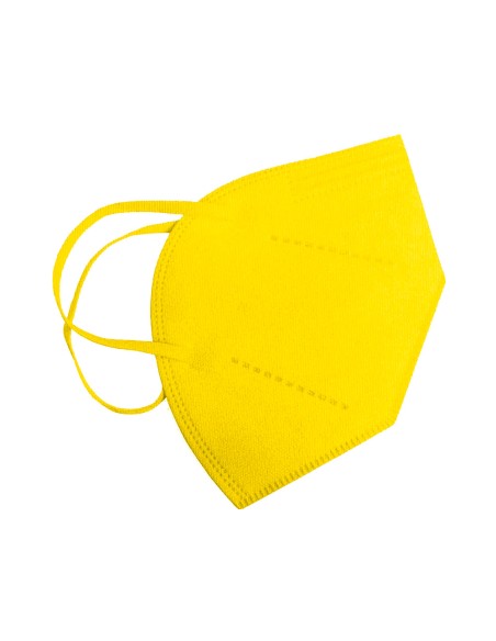 Mascarilla facial ffp2 autofiltrante certificado ce con ajuste nasal embolsada individualmente color amarillo