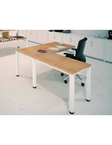 Mesa de oficina rocada executive 2000ad04 aluminio/blanco 120x60 cm