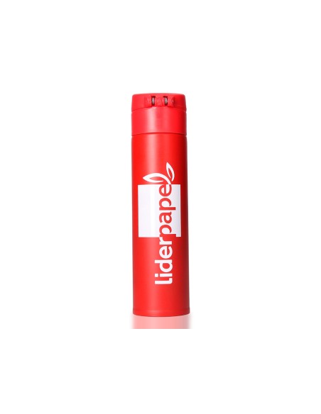 Termo liderpapel acero inoxidable con doble cobertura y sistema de apertura facil con boton 330 ml