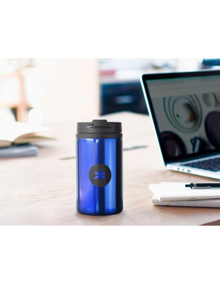 Vaso antartik acero inoxidable con tapa dosificador de seguridad y base acolchada 290 ml color azul