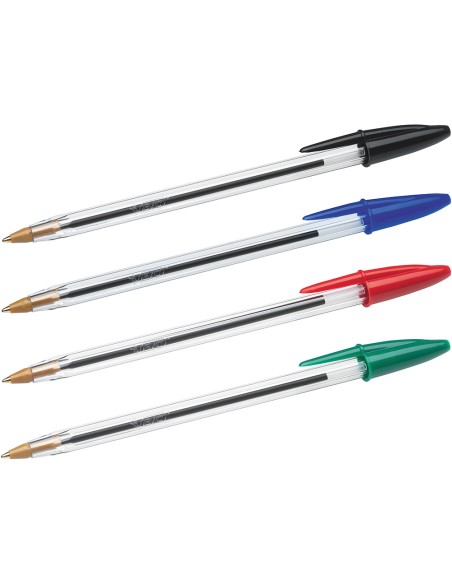 Boligrafo bic cristal mega tubo 16+4 unidades colores surtidos 8 azules / 5 negros / 4 rojos/ 3 verdes