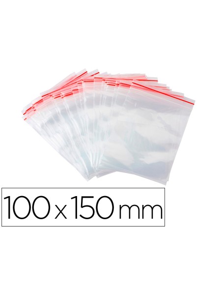 Bolsa plastico autocierre q-connect 100x150 mm paquete de 100 unidades
