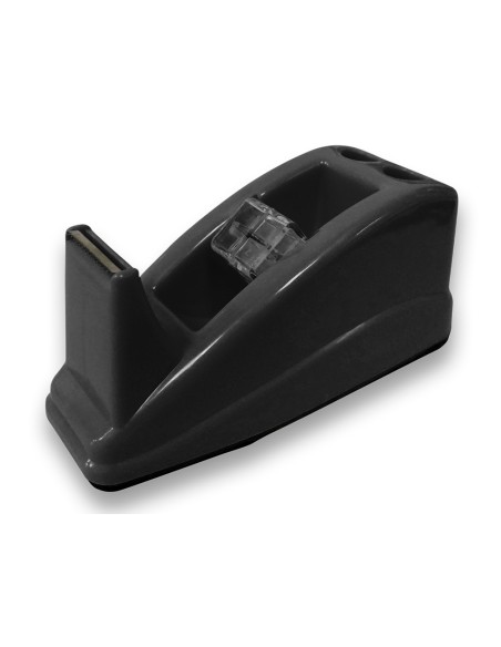 Portarrollo sobremesa q-connect plastico para cinta de 33 mt color negro 135x58x60 mm