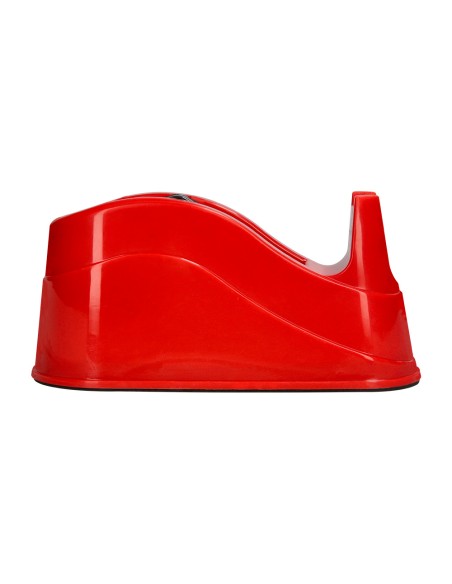 Portarrollo sobremesa q-connect plastico para cintas de 66 mt color rojo 220x100x70 mm