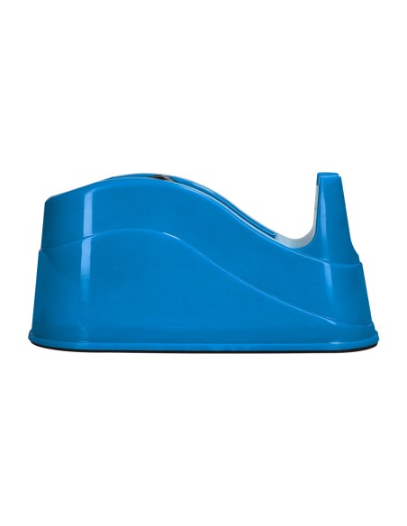 Portarrollo sobremesa q-connect plastico para cintas de 66 mt color azul 220x100x70 mm