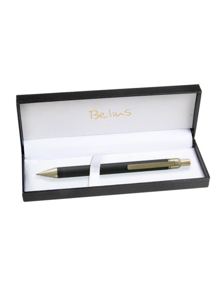 Boligrafo belius potsdam negro y dorado cuerpo...