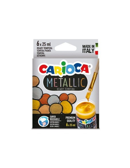 Tempera escolar carioca metallic bote 25 ml...