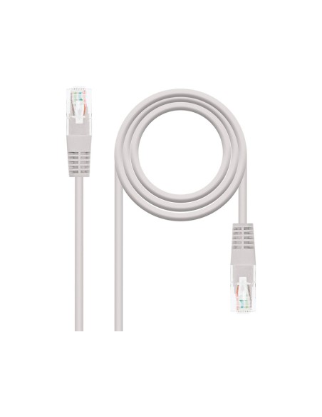 Cable red nanocable latiguillo rj45 categoria 5e utp awg24 color gris longitud 0,25 m