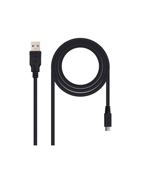 Cable usb nanocable 2.0 tipo a/m-micro usb b/m color negro longitud 0,8 m