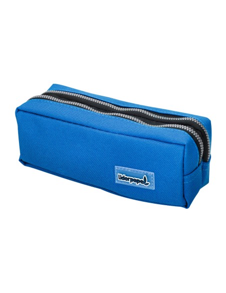 Bolso escolar liderpapel portatodo rectangular 2 bolsillos azul 185x55x70 mm
