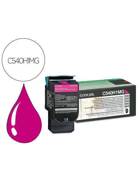 Toner lexmark laser c540h1mg c540 / c543 / c544 / x543 / x544 magenta 2000 paginas