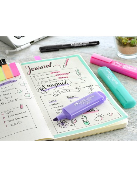 Rotulador faber fluorescente 1546 expositor de 60 unidades colores pastel surtidos