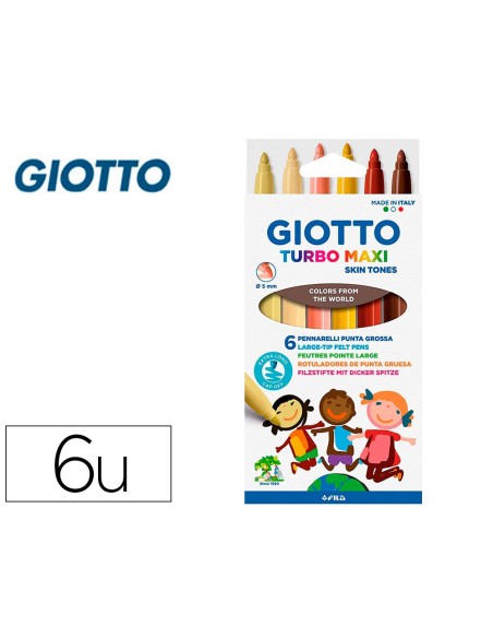 Rotulador giotto turbo maxi skin tones lavable...