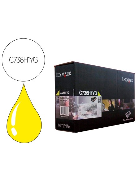 Toner laser lexmark c736h1yg amarillo 10000...