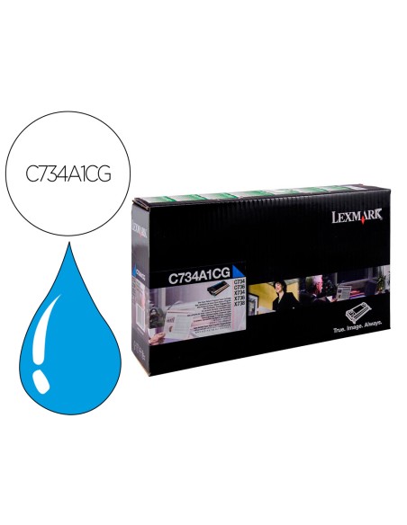 Toner laser lexmark c734 cian 6000 paginas