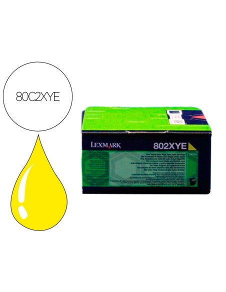Toner laser lexmark 80c2xye amarillo 4000 paginas