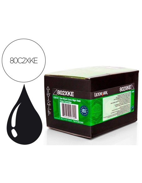 Toner laser lexmark 80c2xke negro 8000 paginas